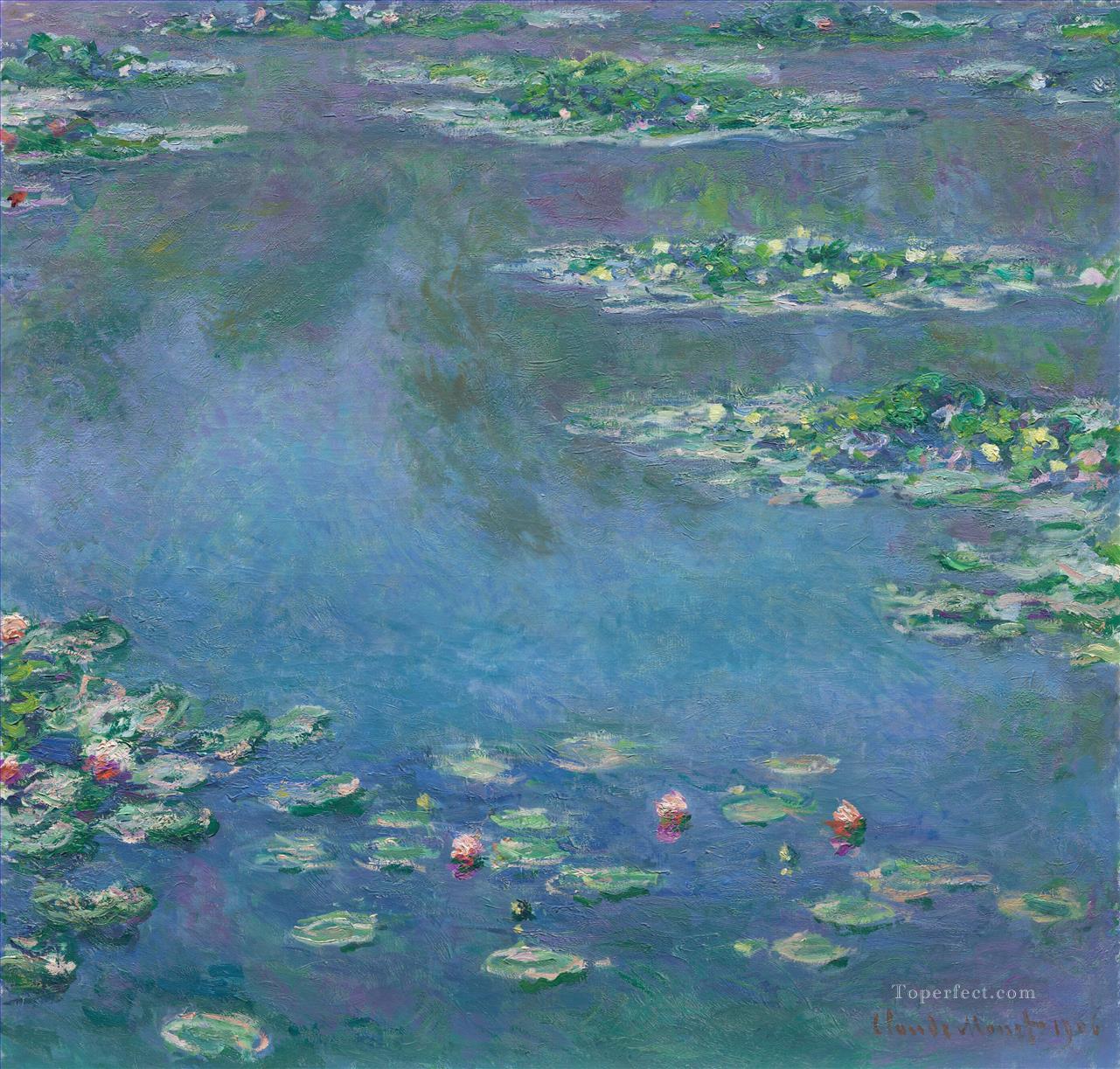 スイレンの池青緑クロード・モネ油絵